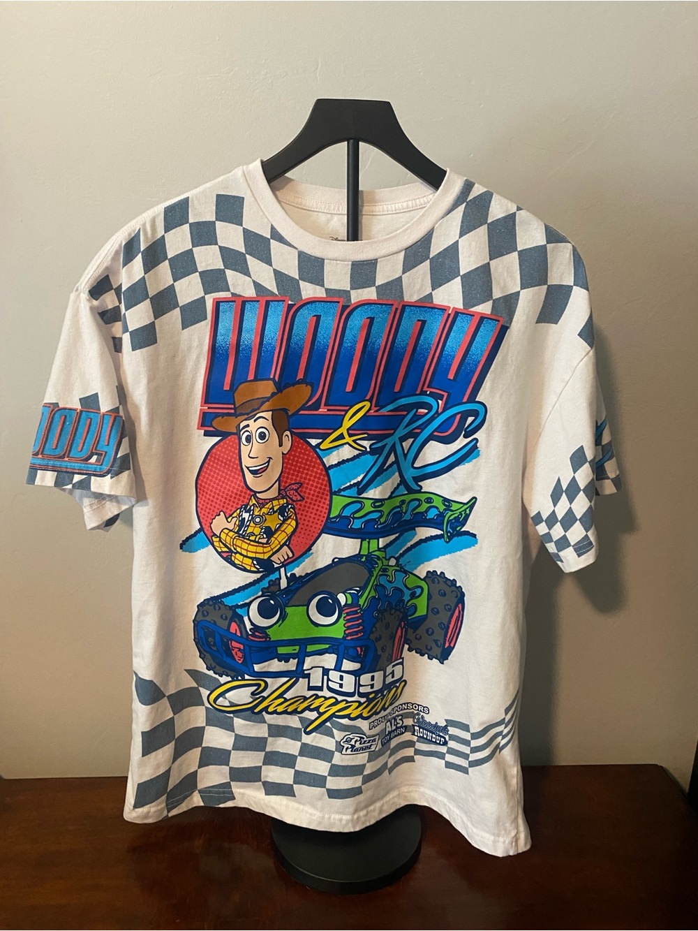 Toy Story Woody & RC White Graphic Adult Tee Large